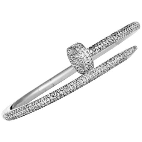 cartier bracelet white gold diamonds|cartier juste un clou diamonds.